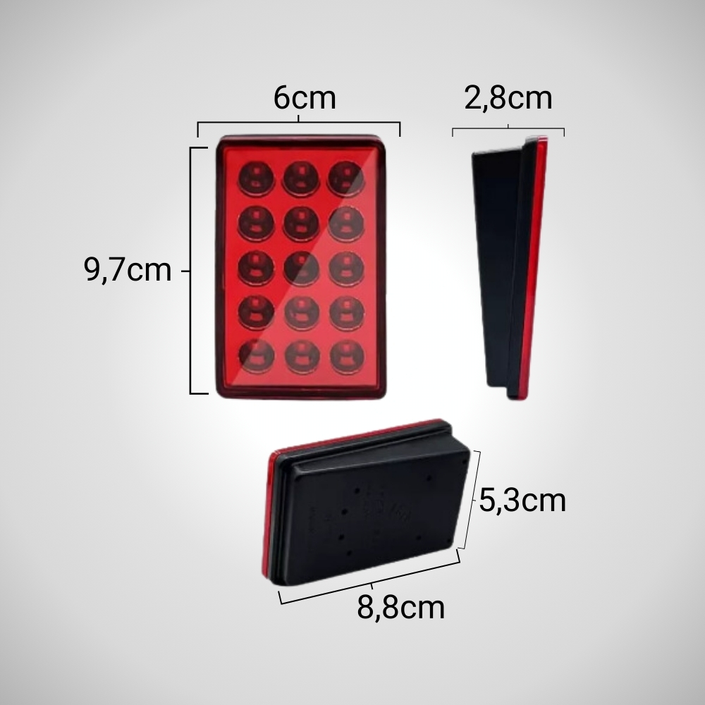 Luz Led de Stop Rectangular Roja (Tipo Fórmula 1) - Imagen 2